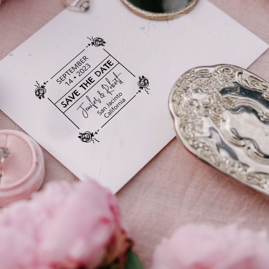 Elegant Save the Date Couple Rubberstempel
