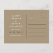 Elegant Save the Date Gold Kalligrafie Script Briefkaart (Achterkant)