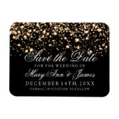 Elegant Save The Date Gold Midnight Glam Magneet (Horizontaal)