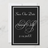 Elegant save the date monogram bruiloft kaart (Voorkant)