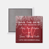 Elegant Save The Date Night Dazzle Rood Magneet (Voorkant / Achterkant)