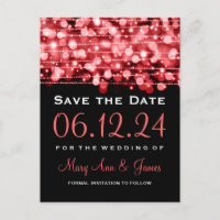 Elegant Save the Date Party schittert rood