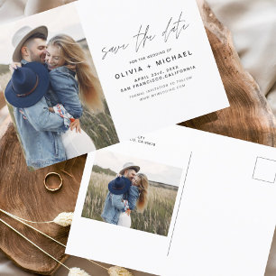 Elegant Save the Date Photo Romantic Briefkaart