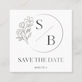 Elegant Save the Date Wedding Calling Card Minimal Contactkaartje