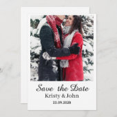 Elegant Save the Date Wedding Card (Voorkant / Achterkant)