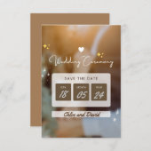 Elegant "Save the Date" Wedding card - bewerkbaar Save The Date (Voorkant / Achterkant)