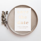 Elegant Save the Date Wedding Roos Gold Foil Folie Uitnodiging