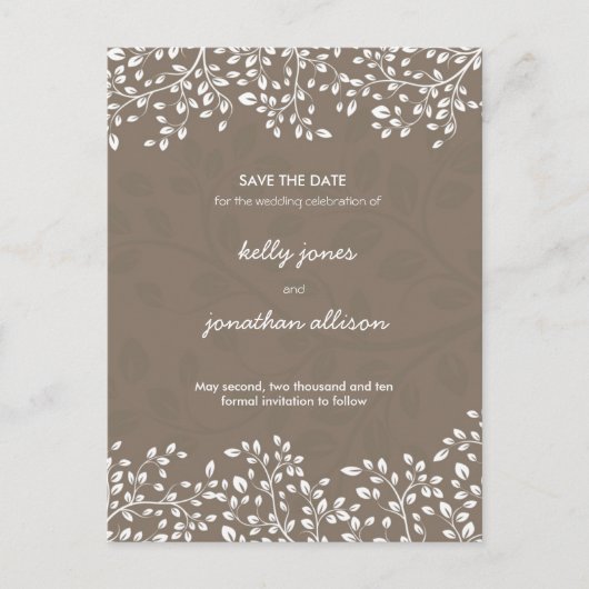 Elegant Save the Date Wedding Uitnodiging (Voorkant)