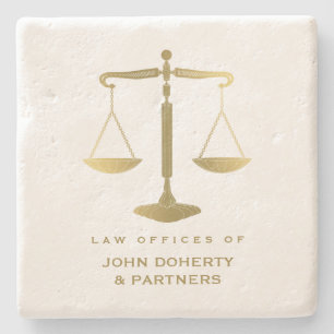 Elegant Scales of Justice Rechtsgeschenken Stenen Onderzetter