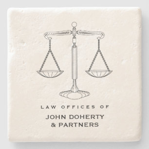 Elegant Scales of Justice Rechtsgeschenken Stenen Onderzetter