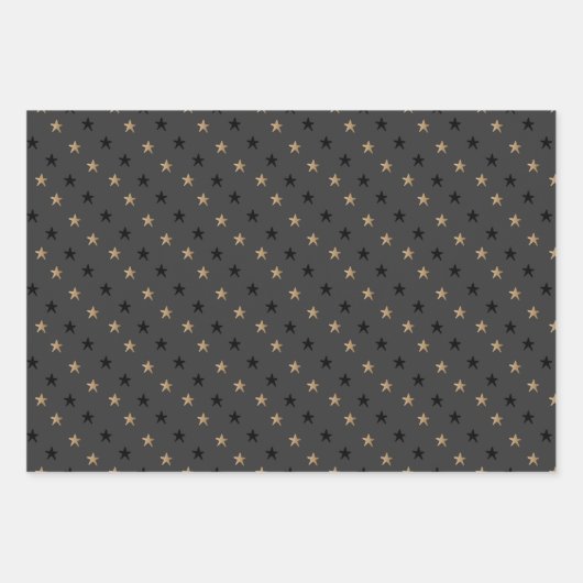 Elegant Scandi-kerstgoud en zwarte wrapping Inpakpapier Vel (Voorkant 2)