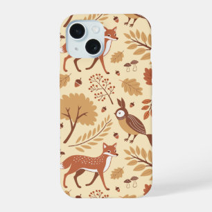 Elegant Scandinavisch Herfst patroon iPhone 15 Hoesje