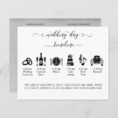 Élégant scénario Mariage noir et argent, programme (Devant / Derrière)