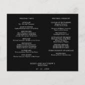 Élégant scénario Mariage noir et blanc, programme (Dos)