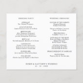 Élégant scénario minimal Mariage, programme (Dos)