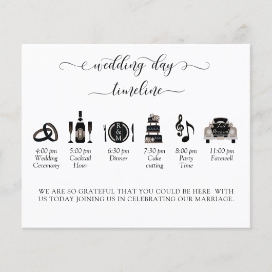 Élégant scénario, programme de Mariage blanc et no (Devant)