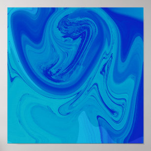 Elegant schaduwen van blauw Abstract Poster voor v