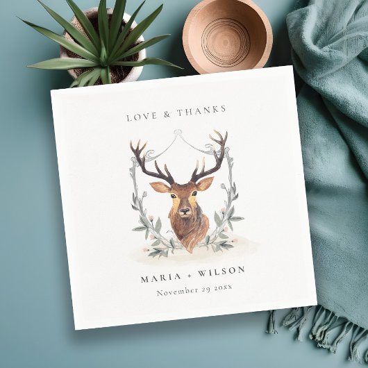 Elegant Schattig Donker Herten Bloemenkroon Bruilo Servet