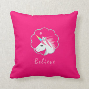 elegant schattig gelooft in unicorns emoji kussen
