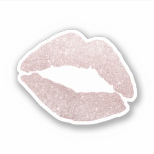Elegant schattig girly roos gouden glitter lippen sticker