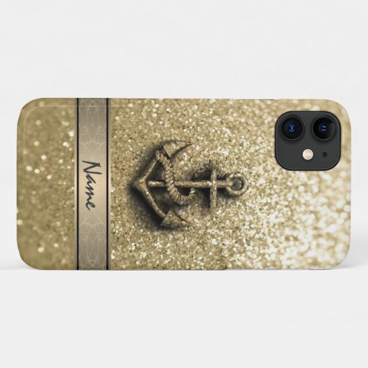 Elegant schattig meisje-faux-anker monogram Case-Mate iPhone case (Achterkant (horizontaal))