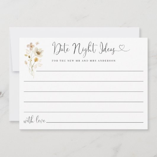 Elegant Schattige Datum Nacht Ideeën Wildbloemen B (Voorkant)