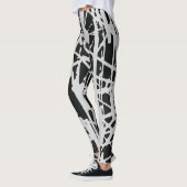 Elegant Schattige Eenvoudig Zwart & Wit Leggings (Links)