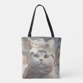 Elegant Schattige Kerst Kat Liefhebber Gift Draagtas (Achterkant)