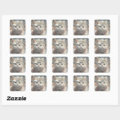 Elegant Schattige Kerst Kat Liefhebber Gift Vierkante Sticker (Vel)