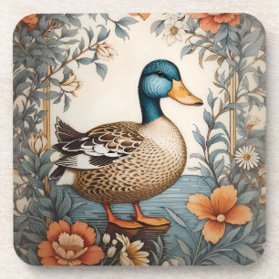 Elegant Schattige Plump Duck  Bloemen Bier Onderzetter