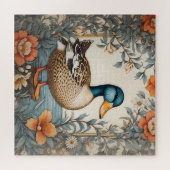 Elegant Schattige Plump Duck Bloemen Legpuzzel (Horizontaal)