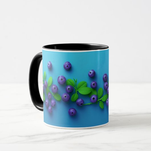 Elegant Schattige Sweet Blueberry Fruit Pattern Mok (Voorkant links)