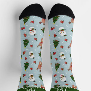 Elegant Schattige Vrolijk Kerstfeest Mr. en Mrs. P Sokken