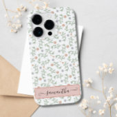 Elegant Schattige wit gebladerte verlaat parels op Case-Mate iPhone Case