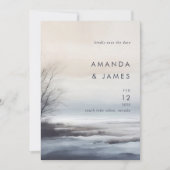 Elegant Schilderachtig Abstract Landschap Winter B Save The Date (Voorkant)