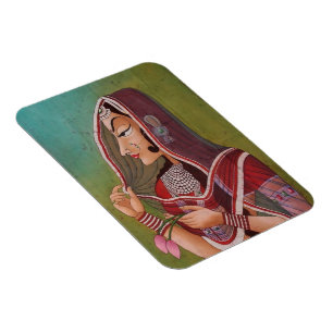 Elegant schilderij van een vrouw magneet