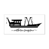 Elegant schip Custom ex libris Zelfinktende Stempel (Design)