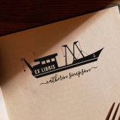 Elegant schip Custom ex libris Zelfinktende Stempel