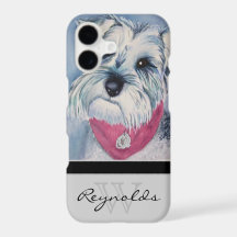 Elégant Schnauzer moderne avec Monogramme noir Nom
