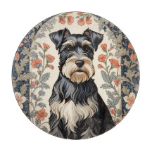 Elegant Schnauzer William Morris Inspired Floral
