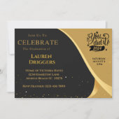 Elegant School Afstuderen Fotojaar Glitter Kaart (Voorkant)