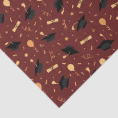 Elegant School Afstuderen Theme Burgundy Tissuepapier (Detail)