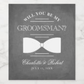 Elegant schoolbord Groomsman Bow Stropdas Wijn Etiket (Enkel label)
