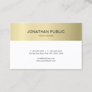 Elegant, schoon, goud, luxe, modern design visitekaartje