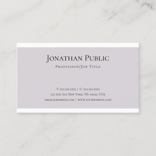 Elegant schoon grafisch ontwerp Trendy Plain Moder Visitekaartje (Voorkant)