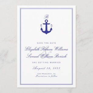 Elegant schoon zwart monogram sparen de Datum Kaar Save The Date