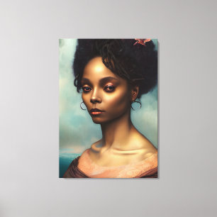 Elegant schoonheidsvrouw uit de regentieperiode canvas afdruk