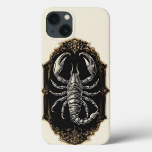 Elegant Schorpioenontwerp Met Ingewikkelde Gouden iPhone 13 Hoesje