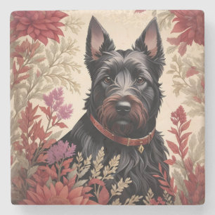 Elegant Schots Terrier Hondenportret Stenen Onderzetter