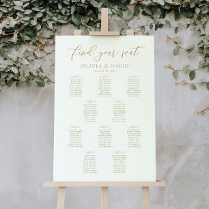 Elegant Schrift 10 Tafels Welkom Zitplaats Chart Poster